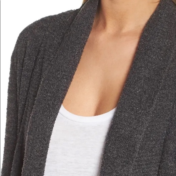 Barefoot Dreams CozyChic Lite Circle Open Cardigan Medium Charcoal Gray - Picture 2 of 10